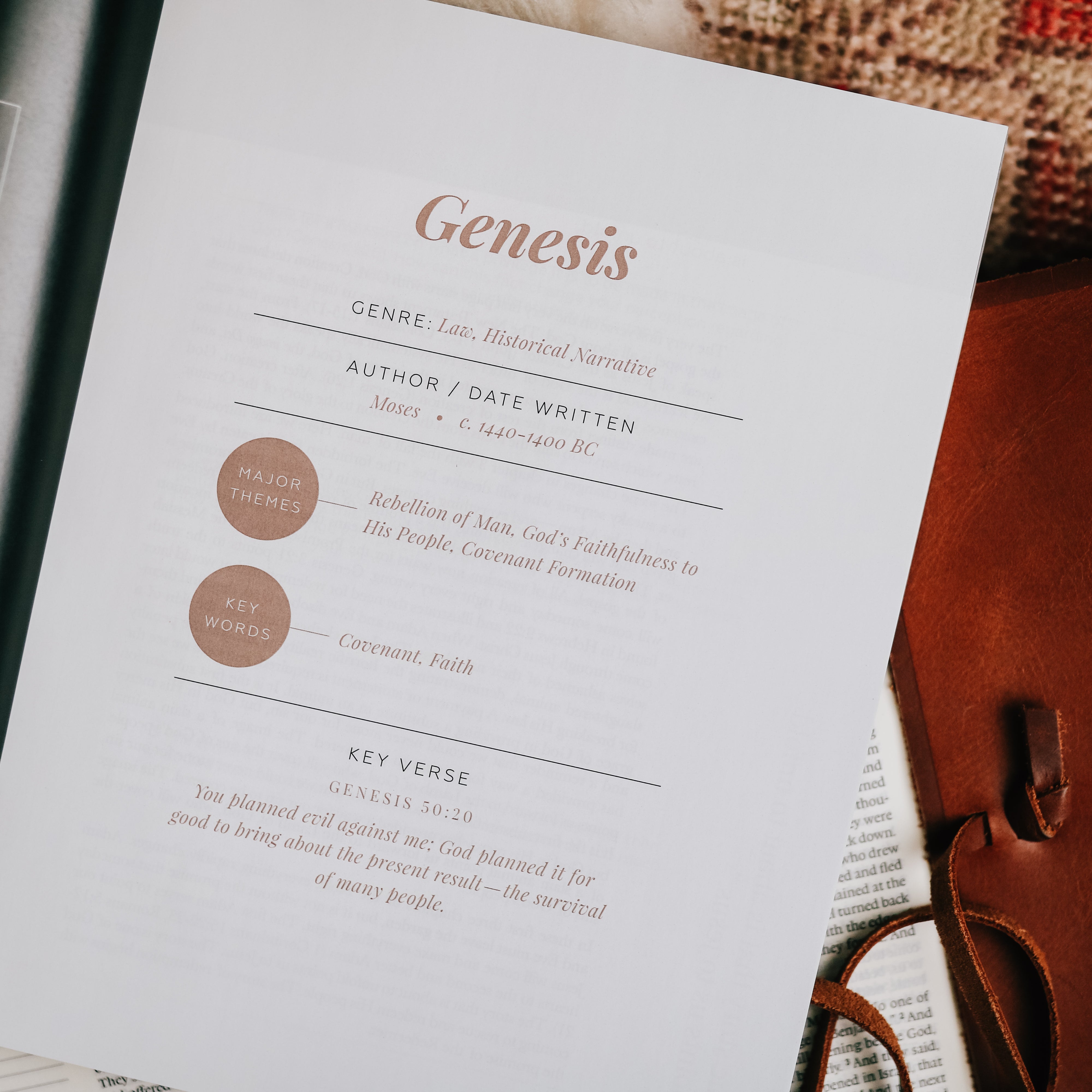 woman's bible study opened to page on Genesis