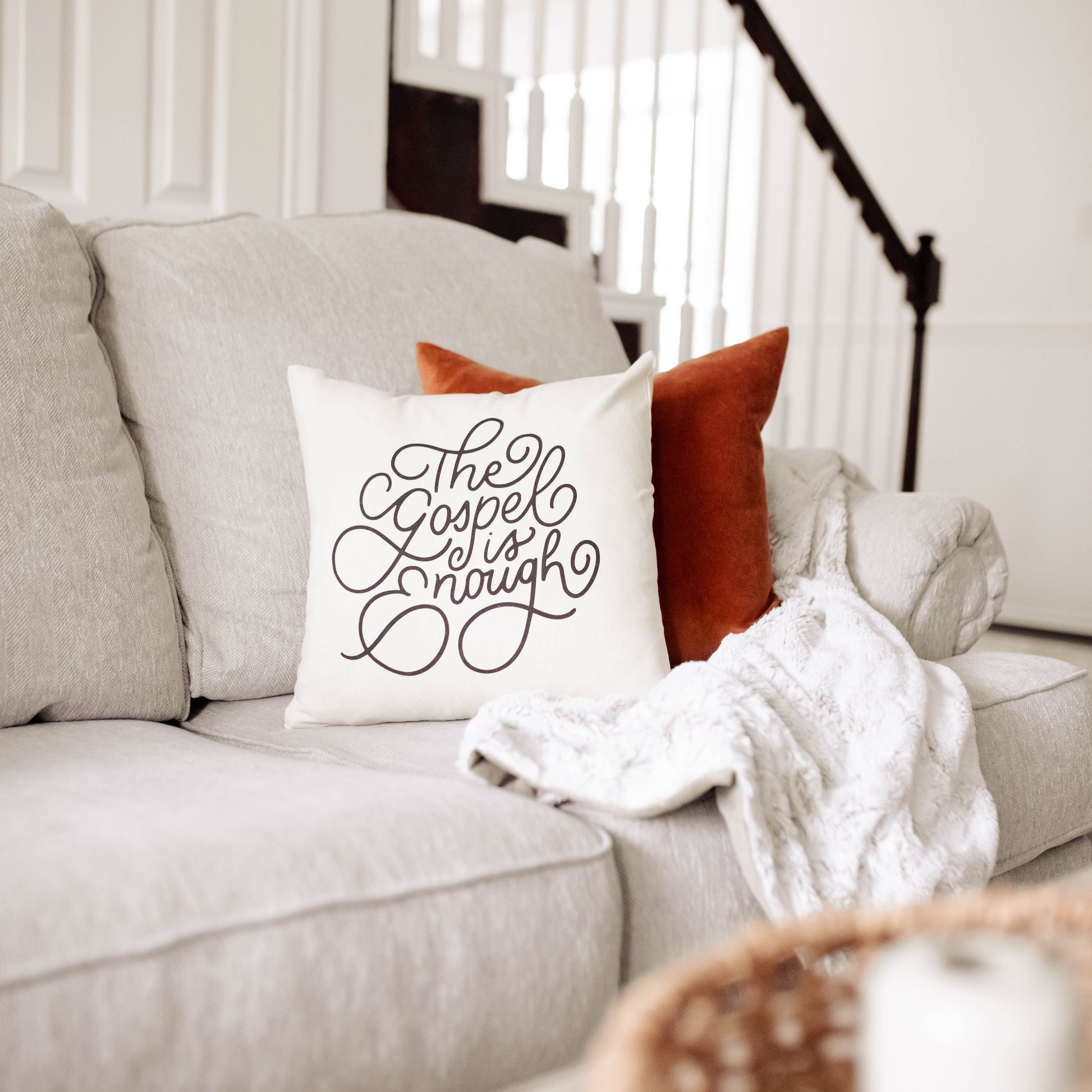 The Gospel is Enough Pillow Cover – The Daily Grace Co.