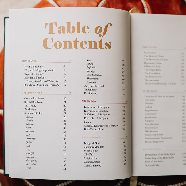 table of contents inside handbook